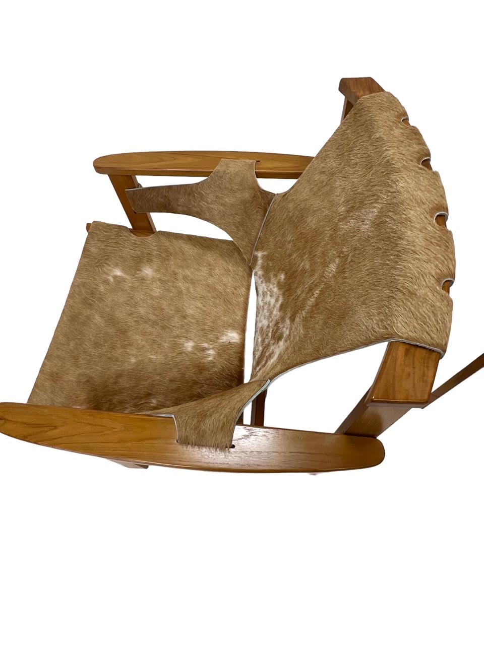 Carl Axel Acking Trienna Lounge Chairs in Brazilian Cowhide In Good Condition For Sale In Saint Louis, US
