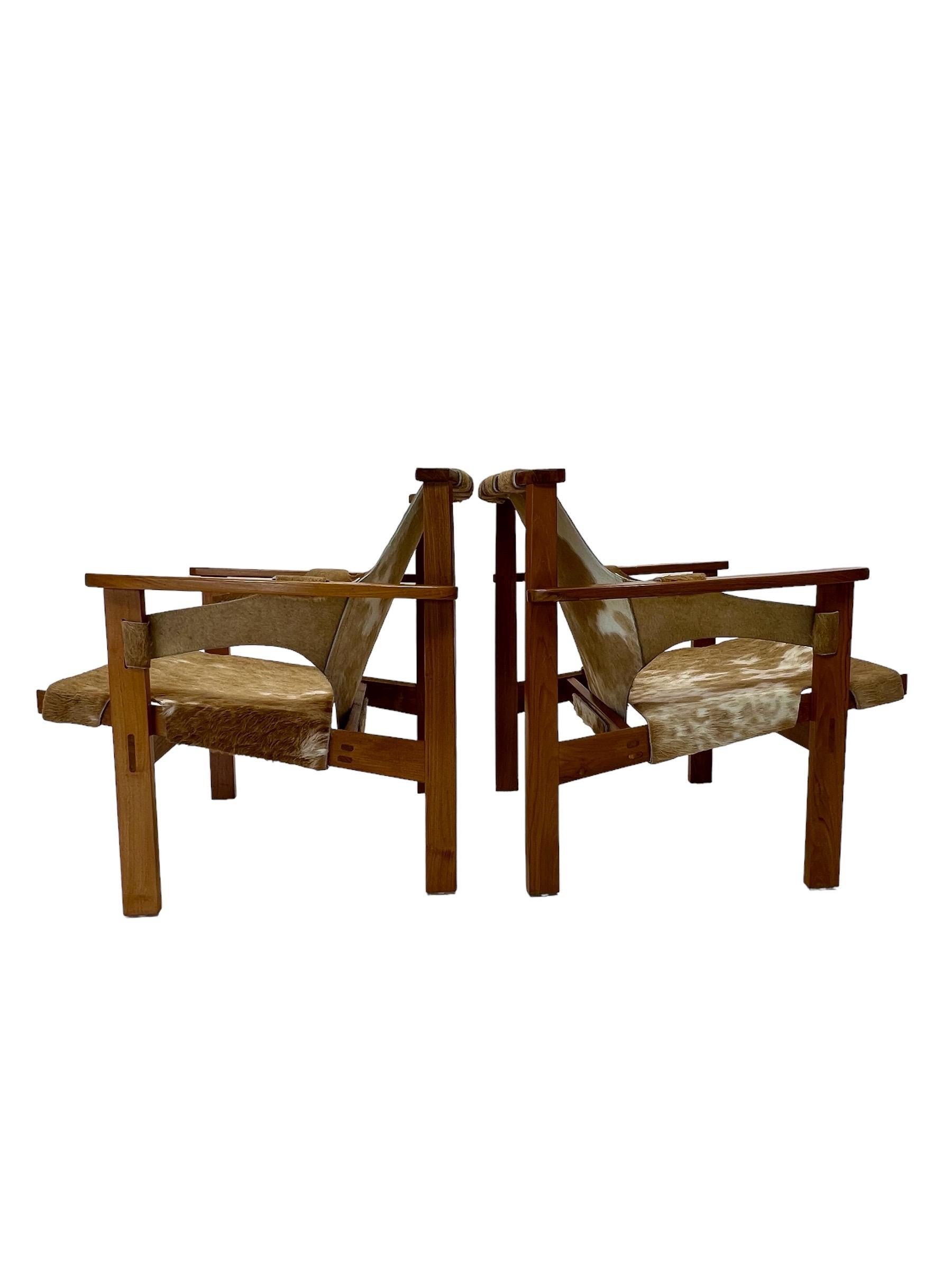 Mid-20th Century Carl Axel Acking Trienna Lounge Chairs in Brazilian Cowhide For Sale