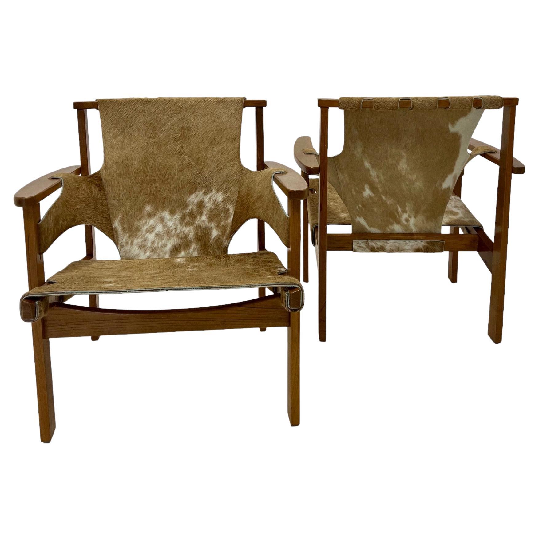 Carl Axel Acking Trienna Lounge Chairs in Brazilian Cowhide For Sale