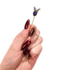 Carl Bacher Austrian Egyptian Revival Gold & Enamel Scarab Beetle Stickpin