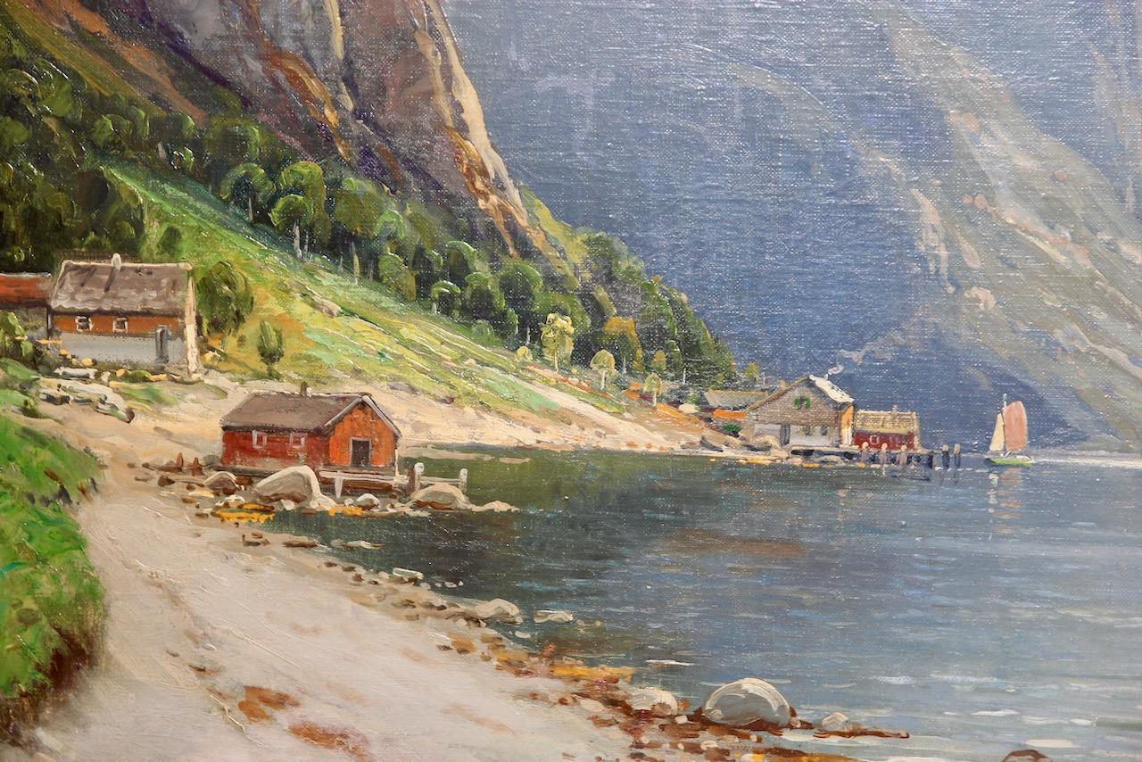 Antique oil painting by Carl Bergfeld, 