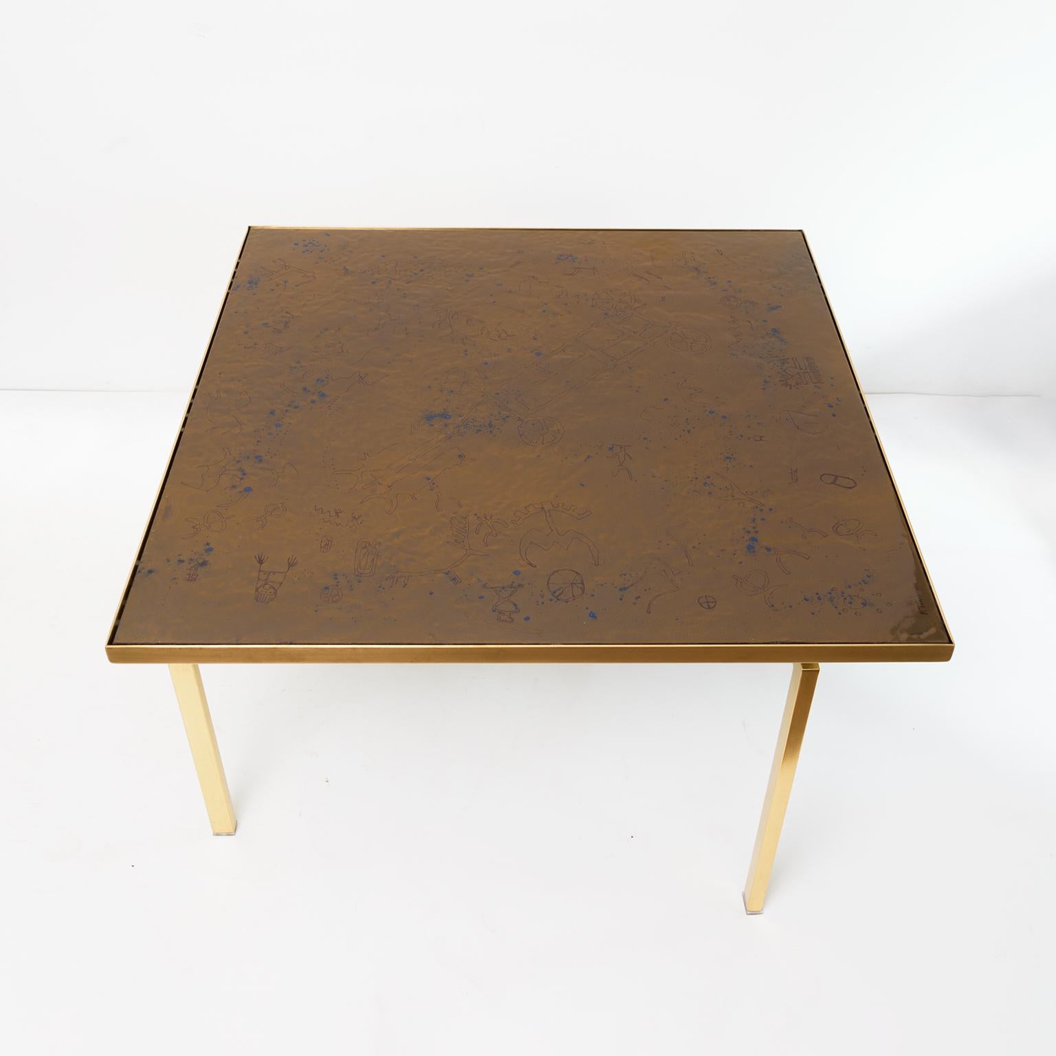 Scandinavian Modern Carl Bjørn, P. Törneman Enameled Triva Coffee Table Produced by Nk Stockholm For Sale