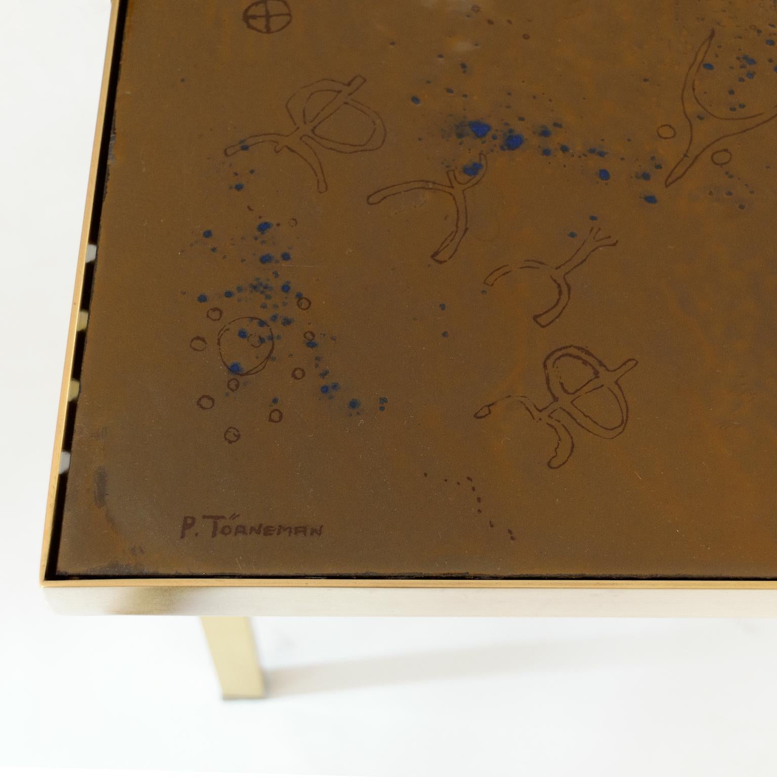 Carl Bjørn, P. Törneman Enameled Triva Coffee Table Produced by Nk Stockholm In Good Condition For Sale In New York, NY