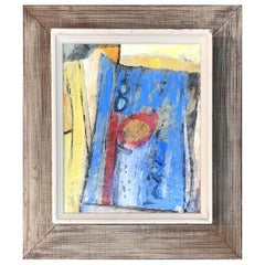 "Canyon, " Carl Blair, South Carolina, Yellow and Blue Abstract Expressionism