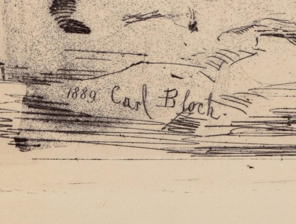 Carl Bloch (1834–1890). Etching on paper. Danish coastal landscape For Sale 1