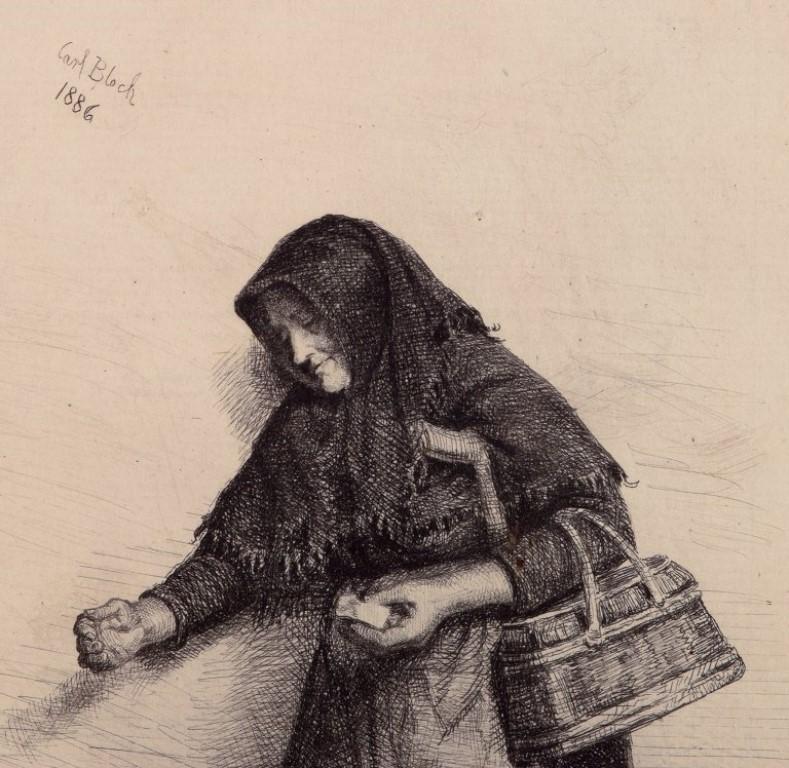 Carl Bloch (1834–1890). Etching on paper. 