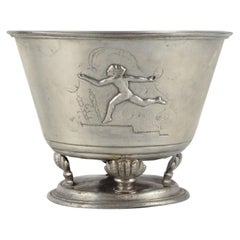 Carl Borgström für Swedish Tenn, Große und eindrucksvolle Art Deco Jardiniere aus Zinn
