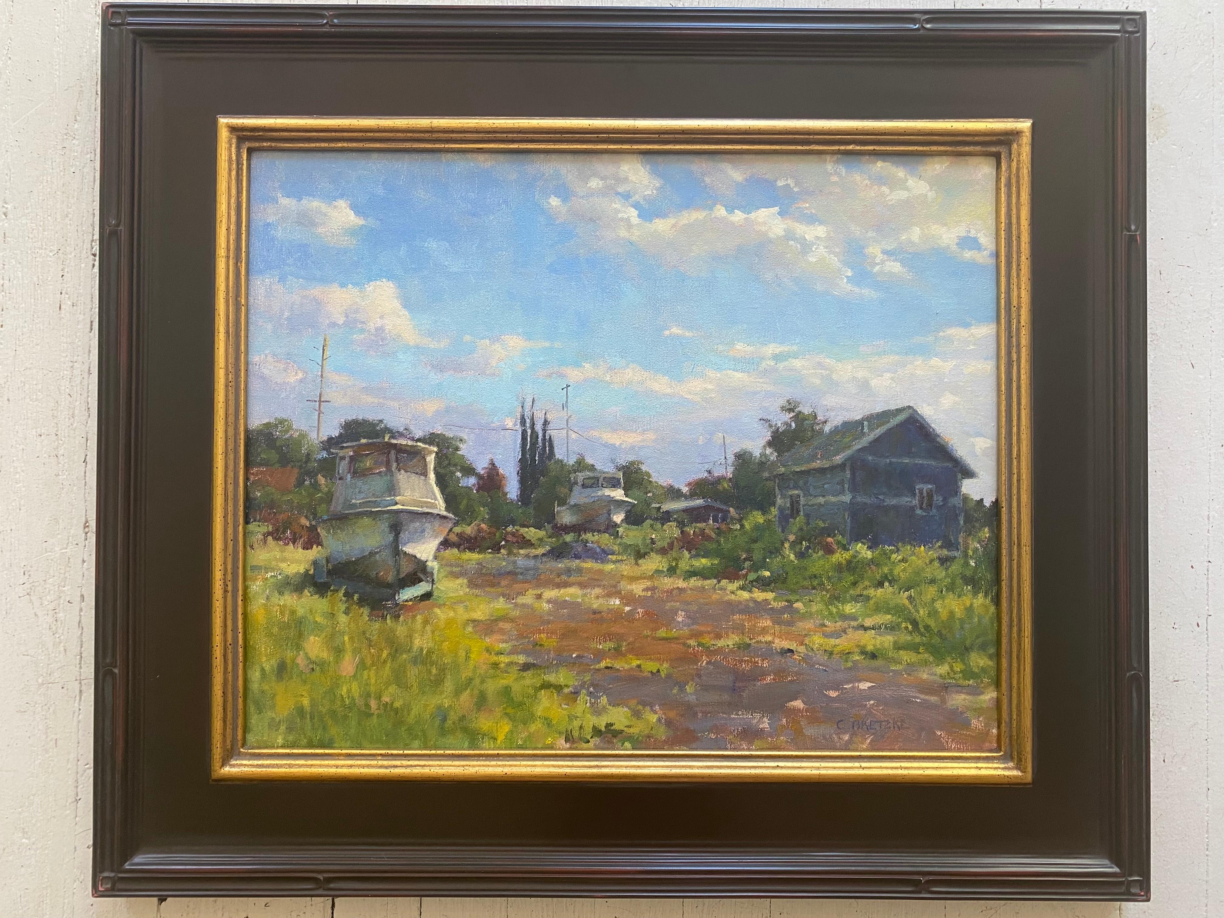 Boats on a Back Lot - Painting by Carl Bretzke