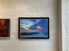 Florida Sky - 2023 American Realist sunset on beach, en plein air oil painting