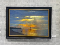 Great Lakes Grandeur - 2023 Amerikanischer Realist Sonnenuntergang Ölgemälde in Minnesota