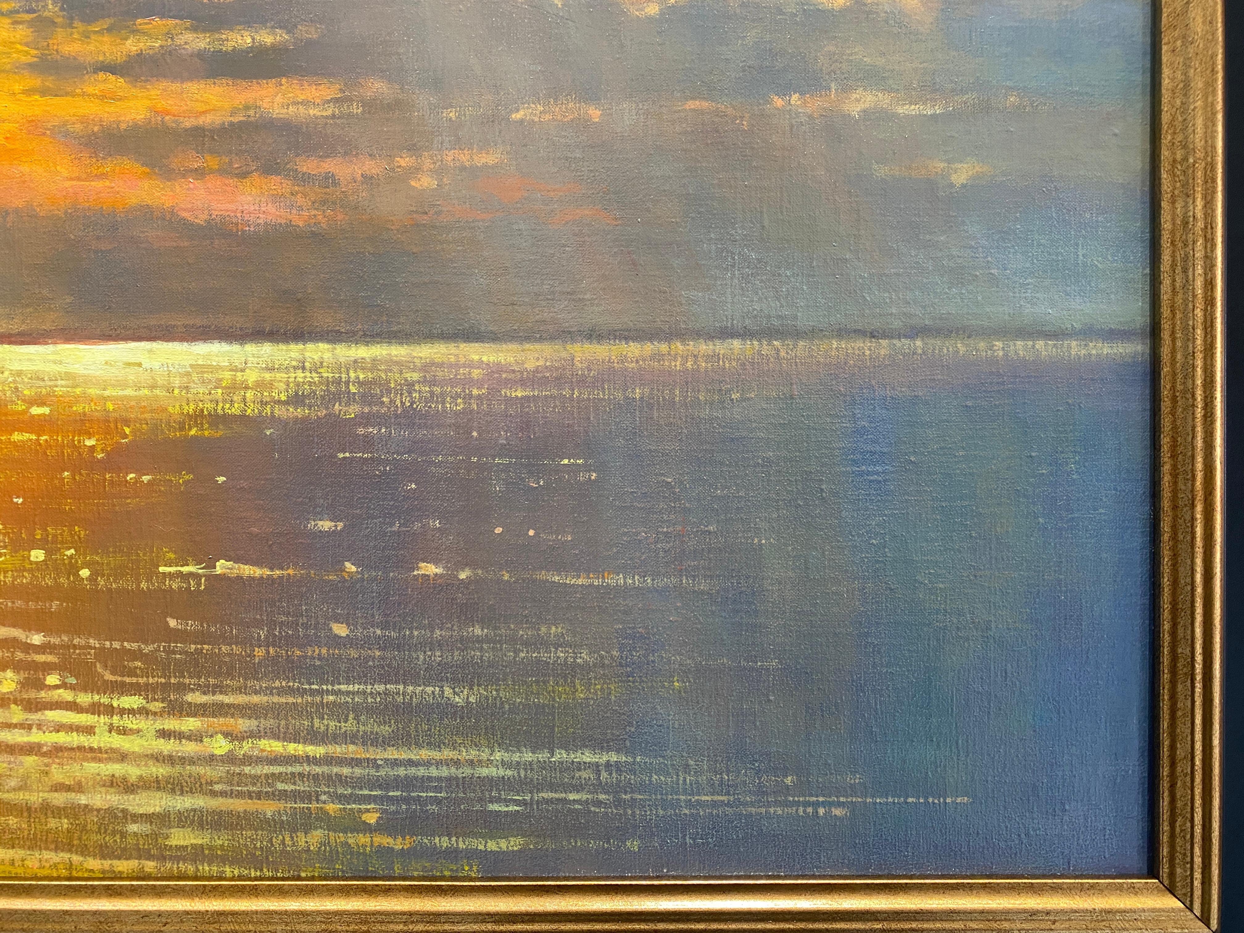 Great Lakes Grandeur - 2023 Peinture à l'huile réaliste américaine au coucher du soleil dans le Minnesota - Réalisme américain Painting par Carl Bretzke