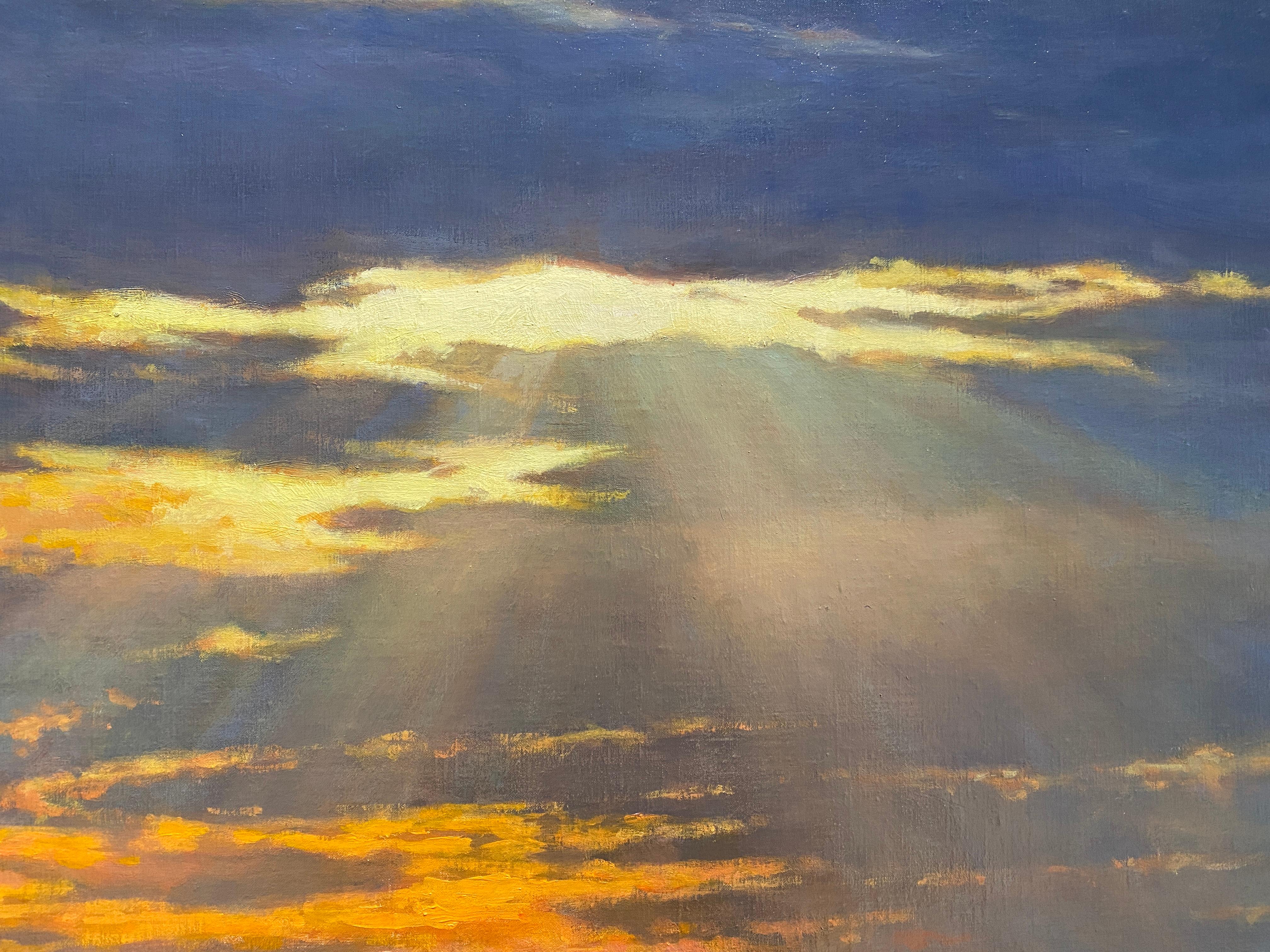 Great Lakes Grandeur - 2023 Peinture à l'huile réaliste américaine au coucher du soleil dans le Minnesota en vente 5