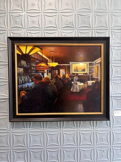 “Lobby Bar, American Hotel” oil painting of iconic Hampton's restaurant interior