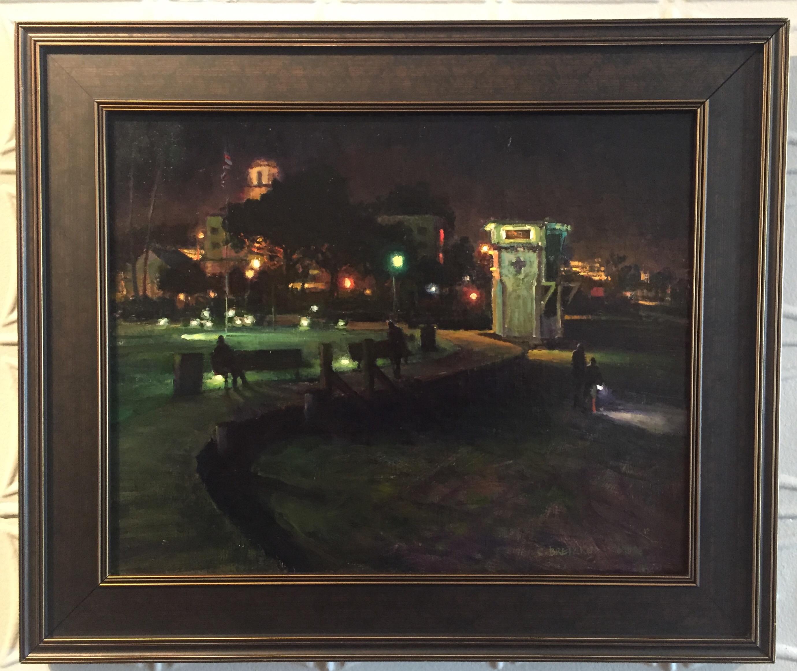 La spiaggia principale dopo il tramonto - Painting di Carl Bretzke