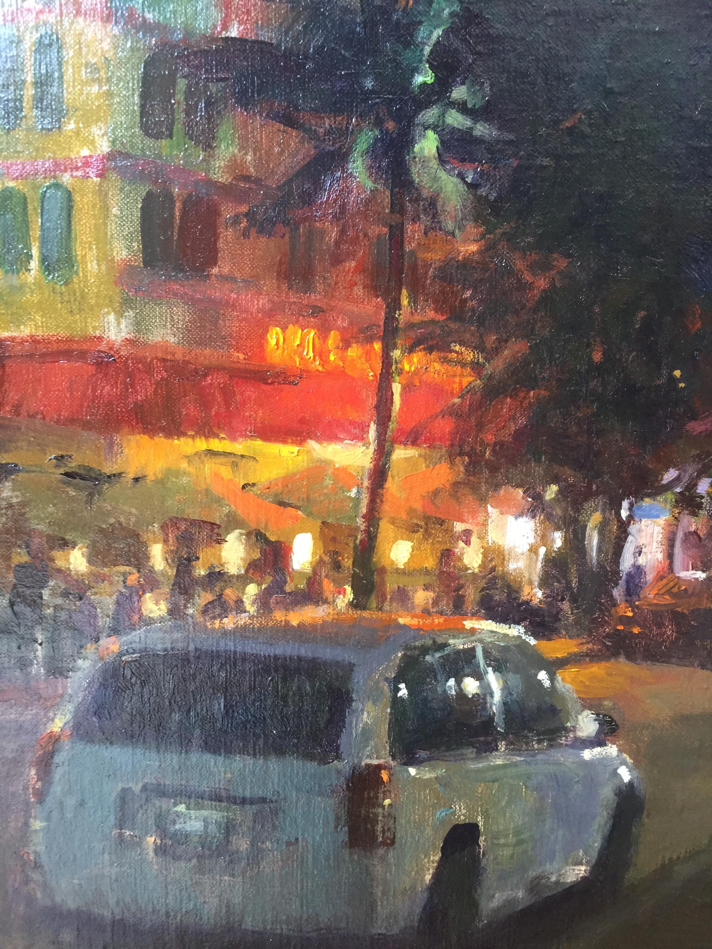South Beach Illumination - American Impressionist Painting by Carl Bretzke