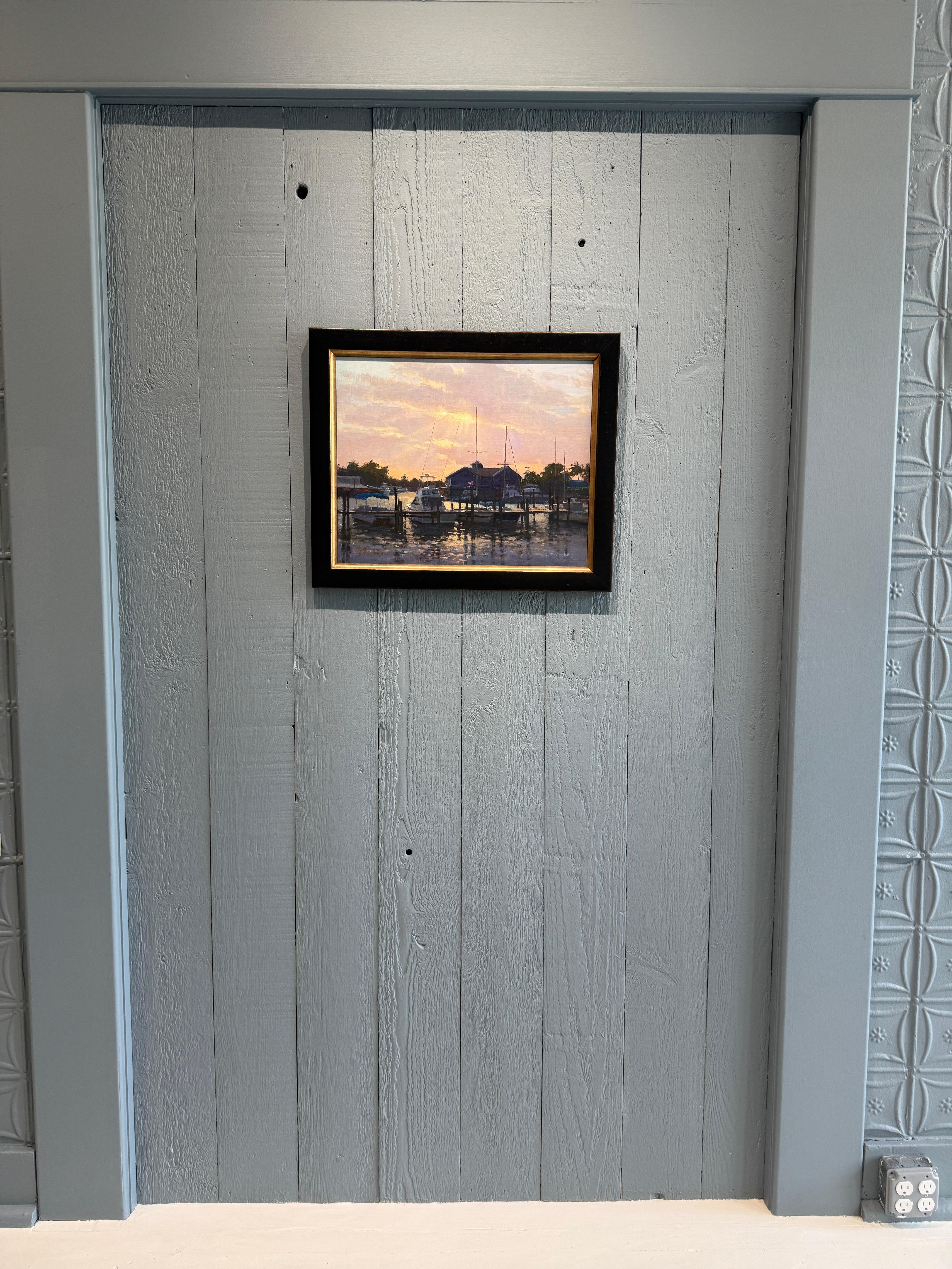 „Sun Breaking Through/Port Salerno“ - 2023 Amerikanische realistische Meereslandschaft in Florida im Angebot 5