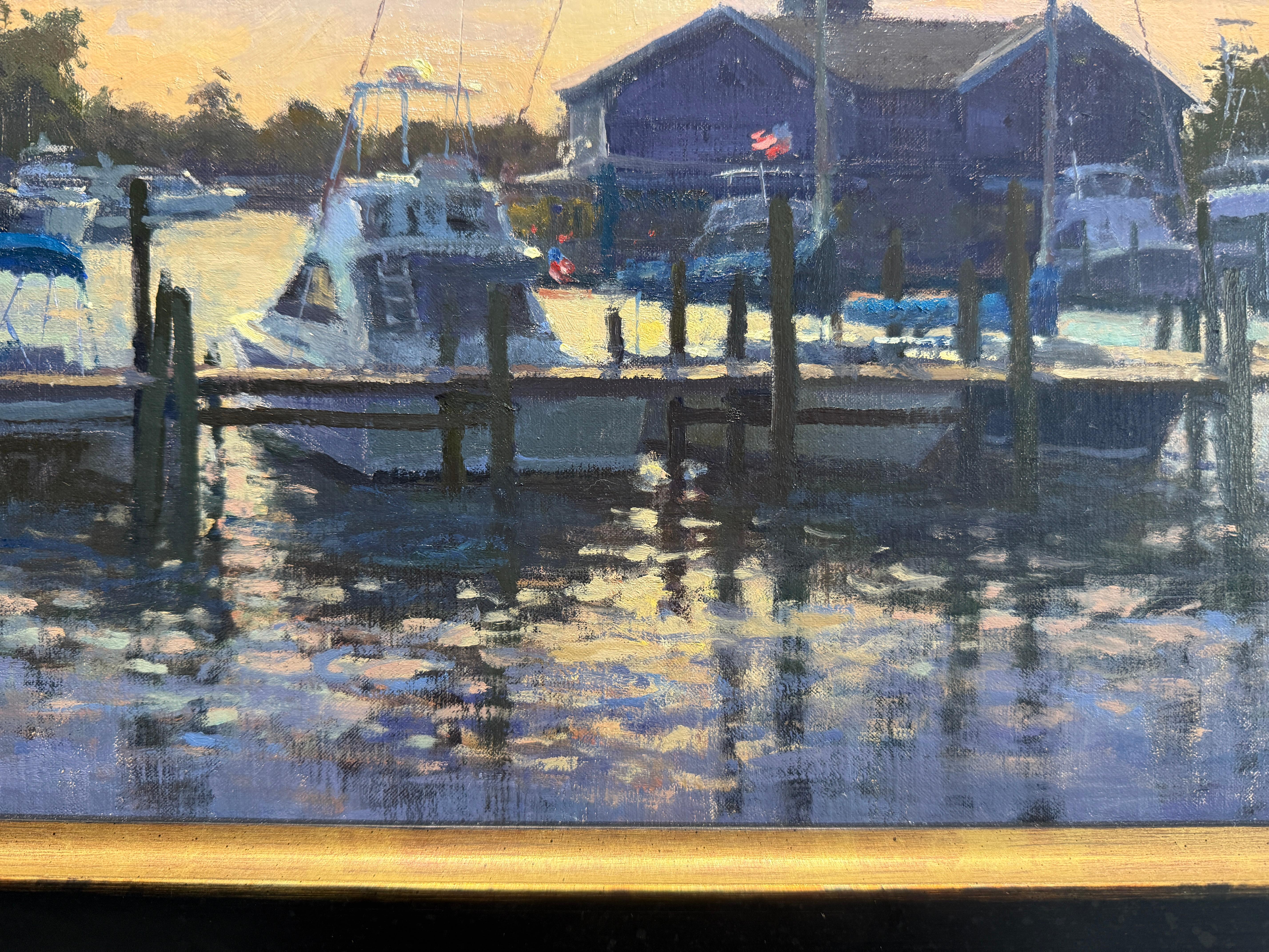 „Sun Breaking Through/Port Salerno“ - 2023 Amerikanische realistische Meereslandschaft in Florida im Angebot 1