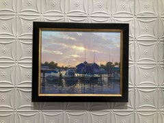 "Sun Breaking Through/Port Salerno" - 2023 American Realist seascape in Florida