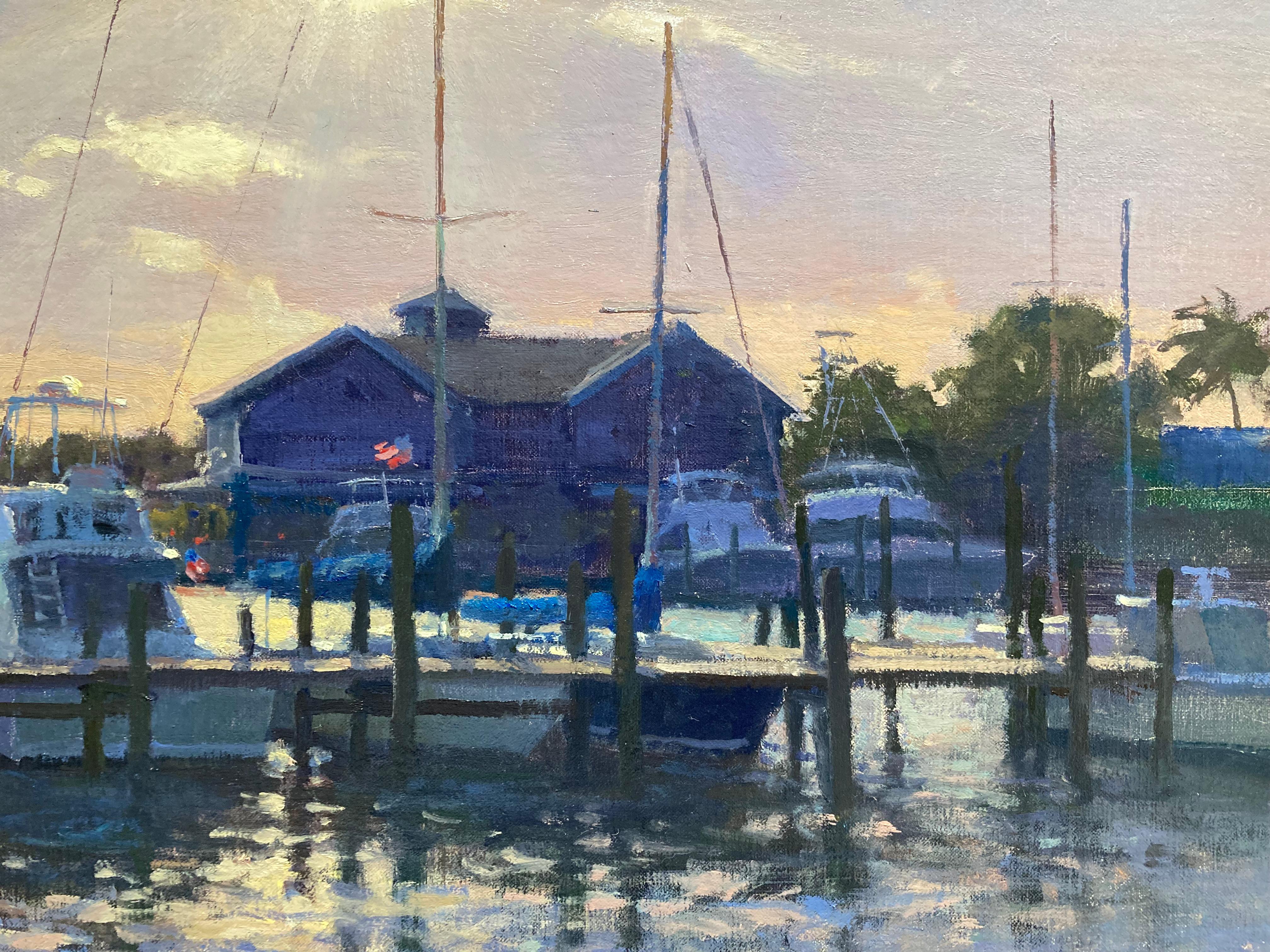 Sun Breaking Through / Port Salerno - 2023 Paysage marin réaliste américain en Floride  en vente 3