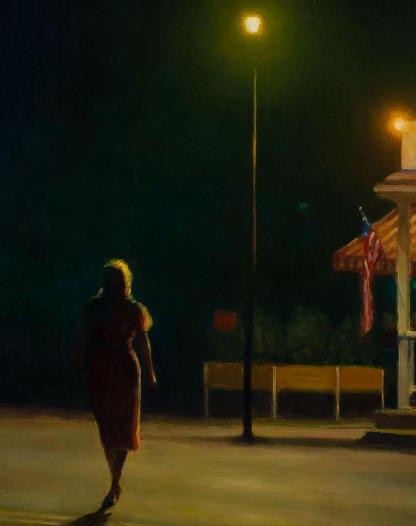 The Last Waitress - American Realist Painting by Carl Bretzke