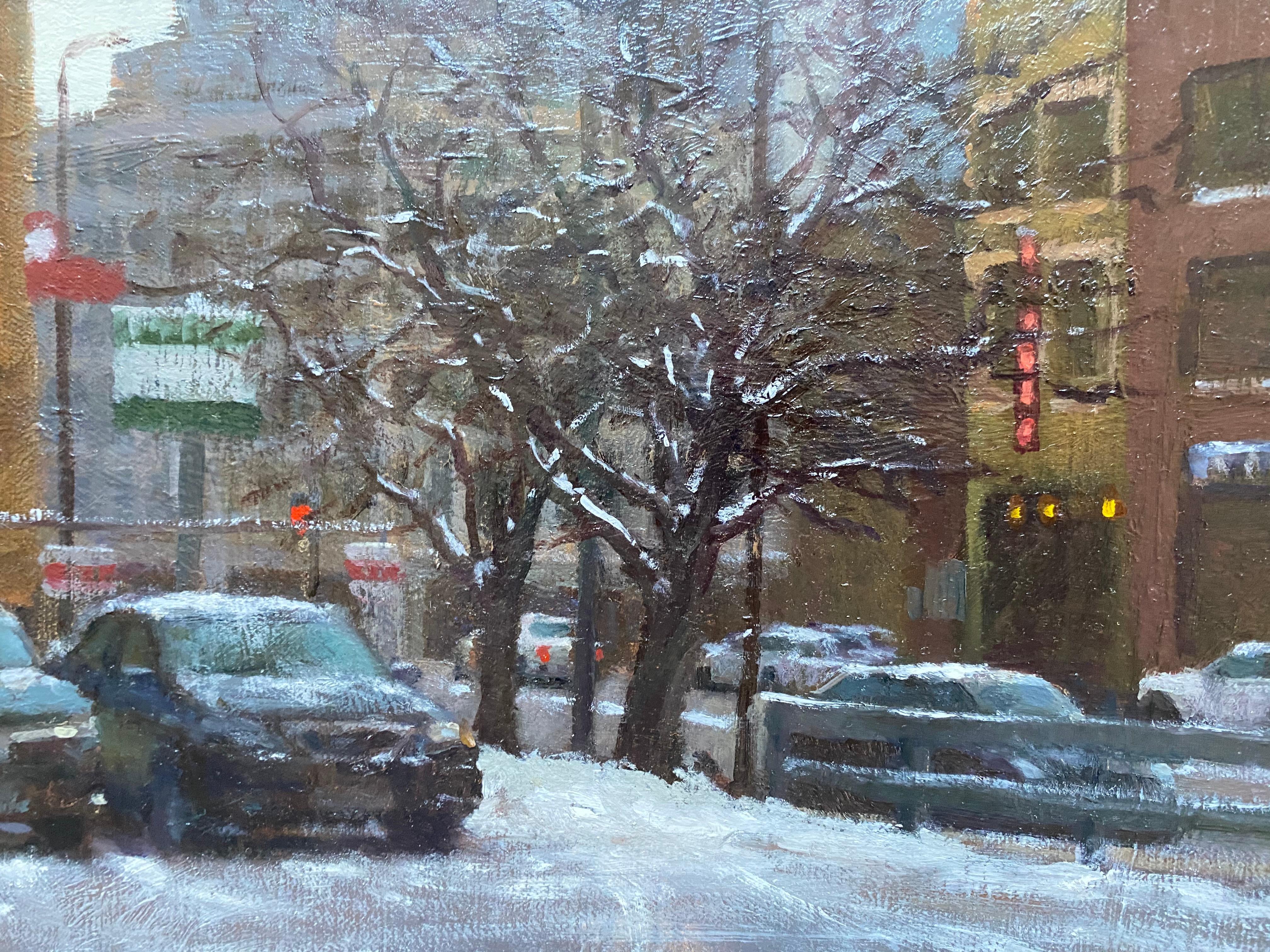 Oil painting of cars in front of a billboard, painted en plein air, in Minneapolis, MN during the winter.


Artist Bio
Carl Bretzke is a representational painter who specializes in urban scenes and plein-air landscapes. Carl's work has been