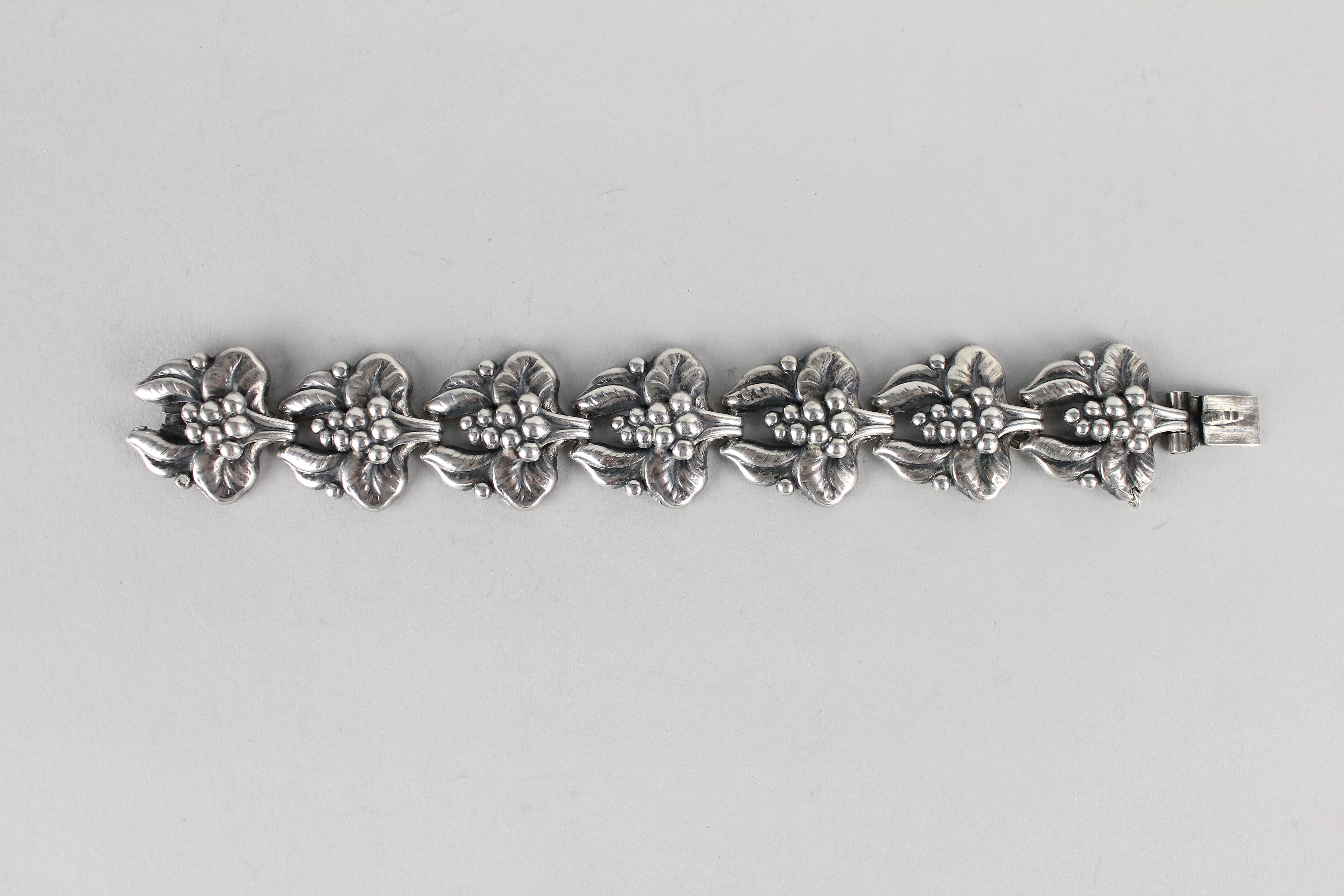 Women's or Men's Carl Brumberg-Hansen, Danish 1940s Sterling Silver Bracelet