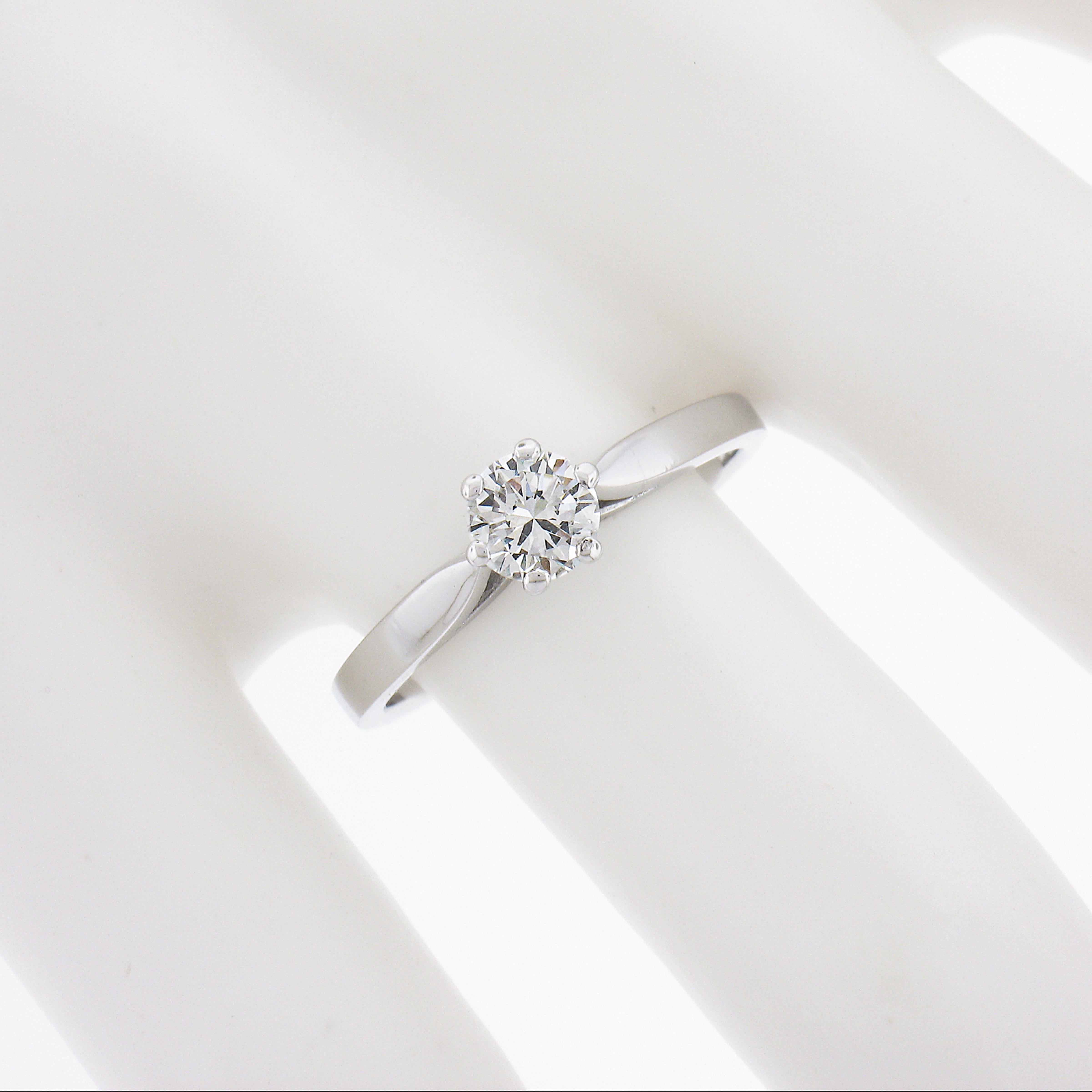 Women's Carl Bucherer 18k White Gold 0.45ctw Round Diamond Solitaire Engagement Ring For Sale