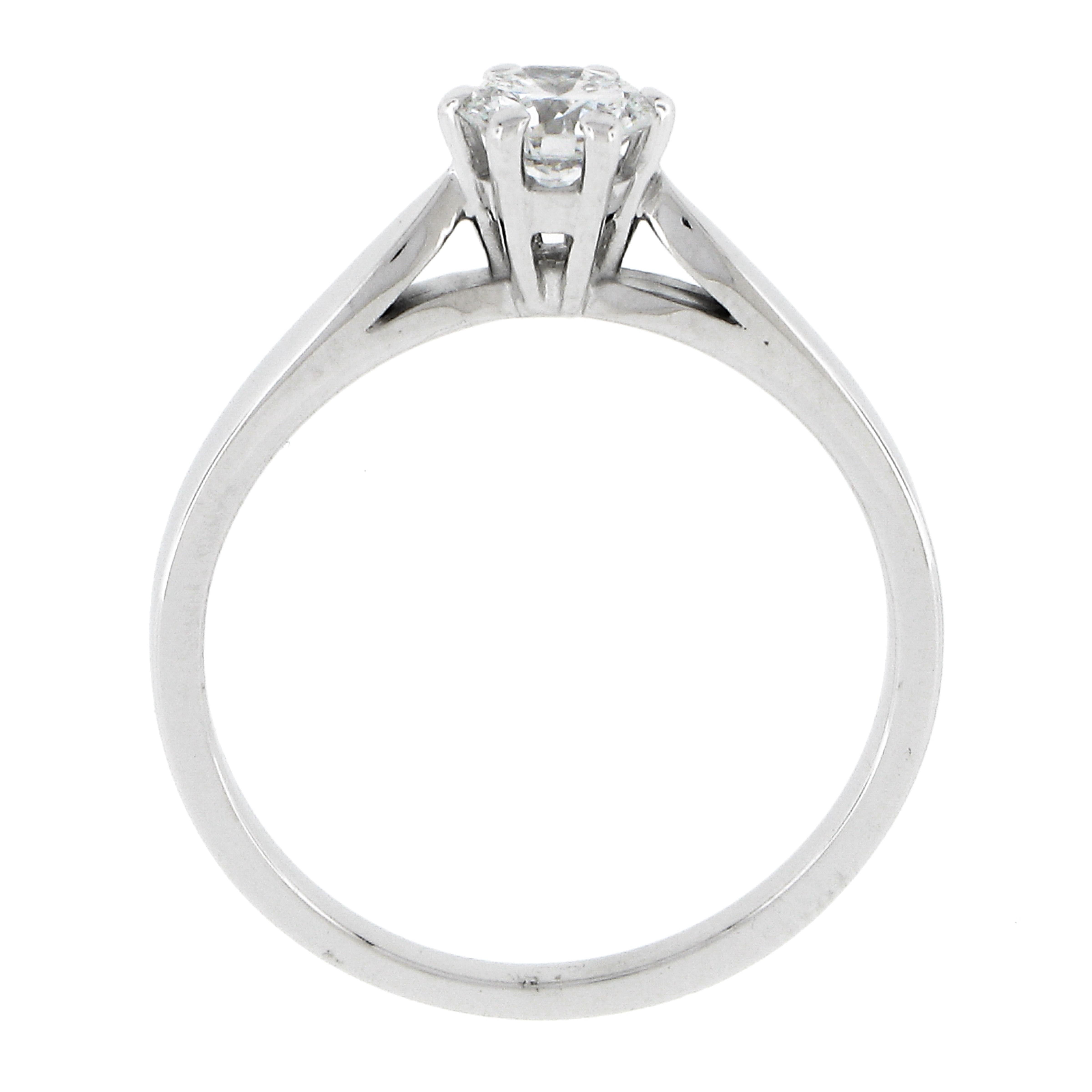 Carl Bucherer 18k White Gold 0.45ctw Round Diamond Solitaire Engagement Ring For Sale 4
