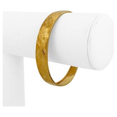 Carl Bucherer 18k Gelbgold 9,8g Floral Satin Finish Manschettenarmband 6,5"