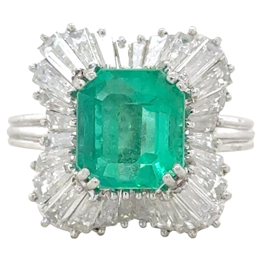 Carl Bucherer, Emerald and Diamond Ballerina Ring For Sale