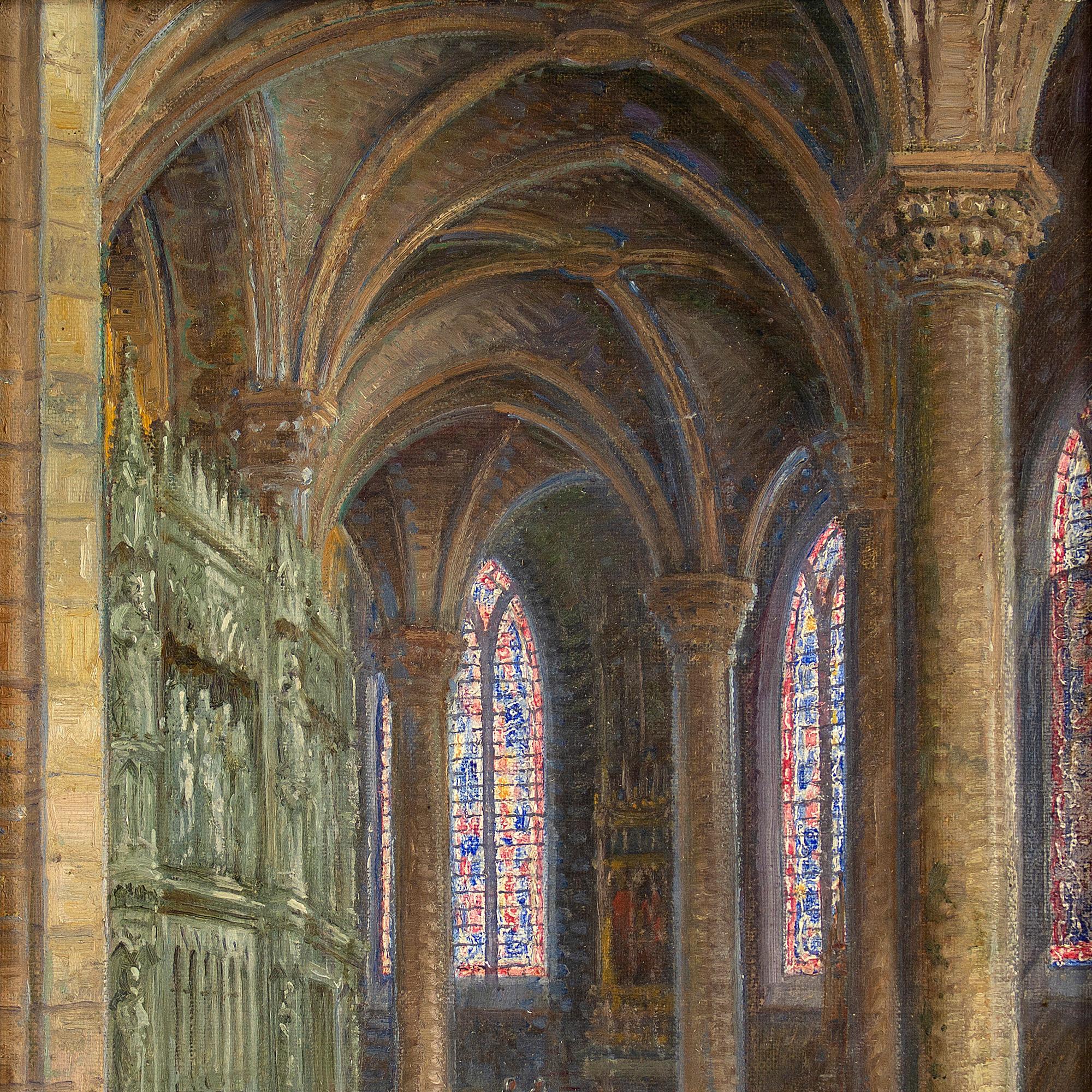 Carl Budtz-Mølle, Church Interior, Oil Painting 1