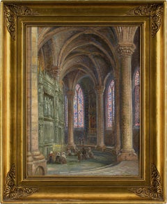 Carl Budtz-Mølle, Church Interior, Oil Painting