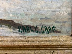 American Impressionist River in Brown County, Indiana morning hazy-sunrise