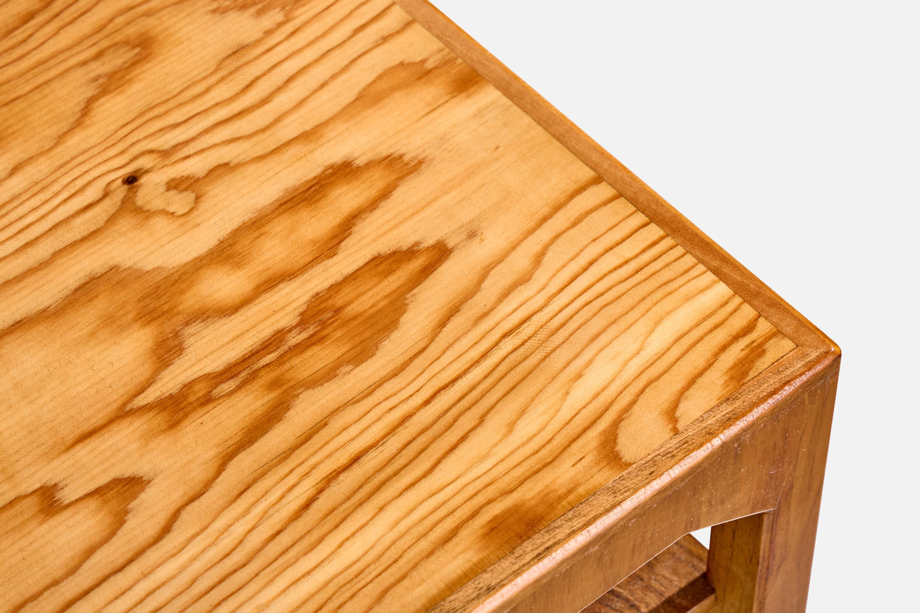 Wood Carl Cederholm, Side Table, Walnut, Pine, Sweden, 1940s For Sale