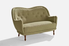 Carl Cederholm, Sofa, Fabric, Wood, Sweden, 1940s