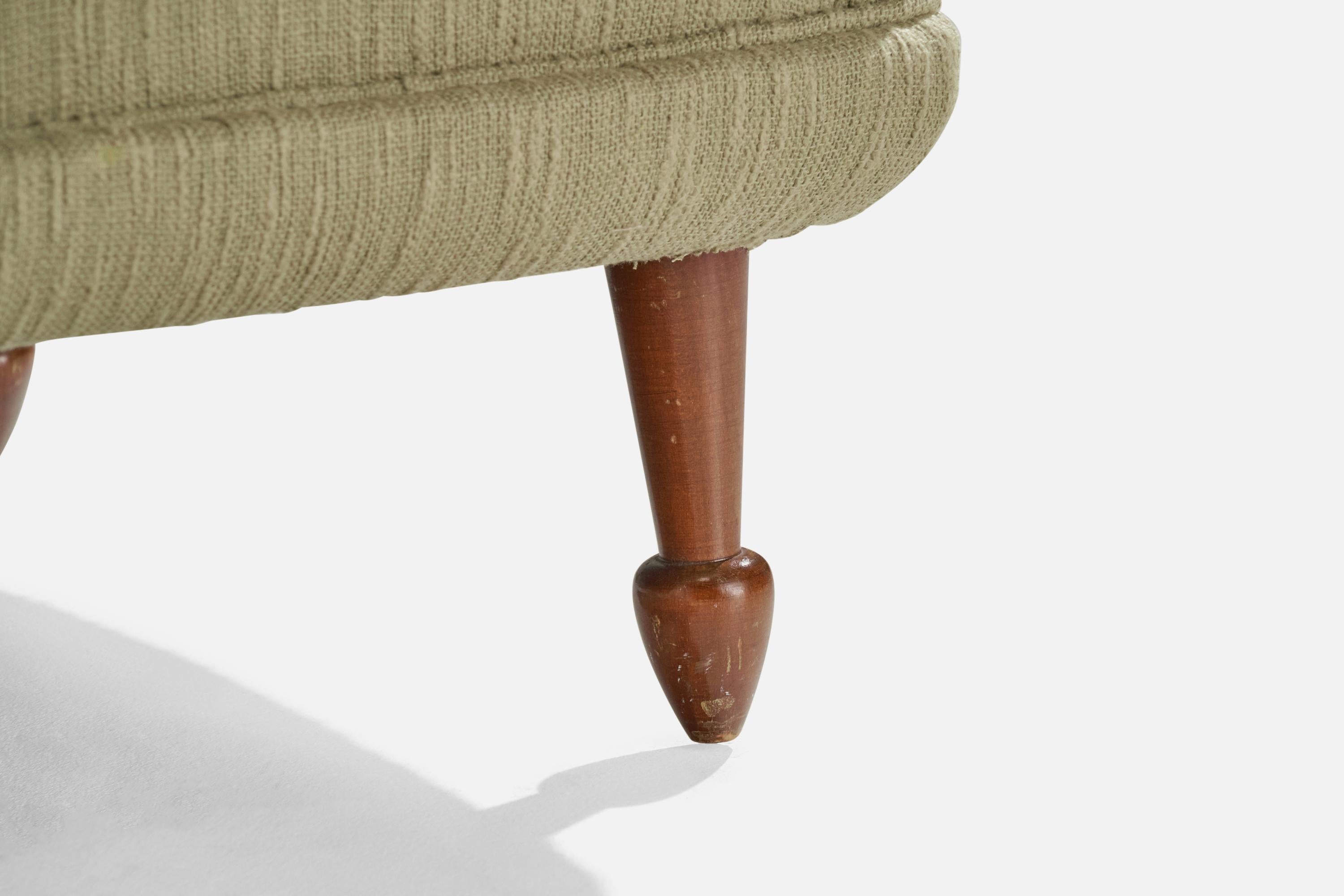Suédois Carl Cederholm, canapé, tissu, bois, Suède, années 1940 en vente