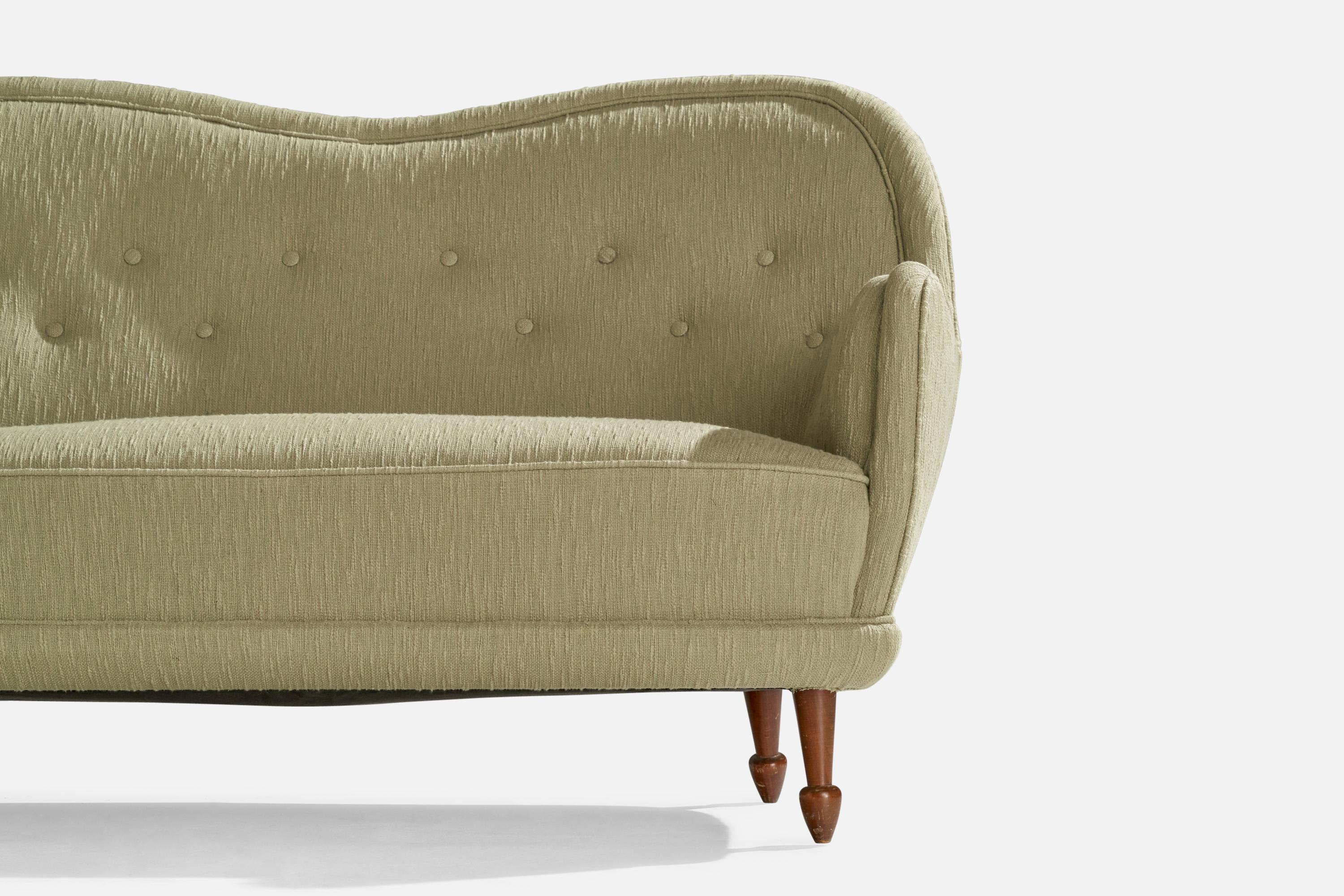 Carl Cederholm, canapé, tissu, bois, Suède, années 1940 en vente 2