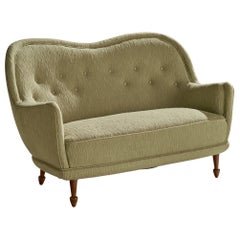 Carl Cederholm, Sofa, Fabric, Wood, Sweden, 1940s