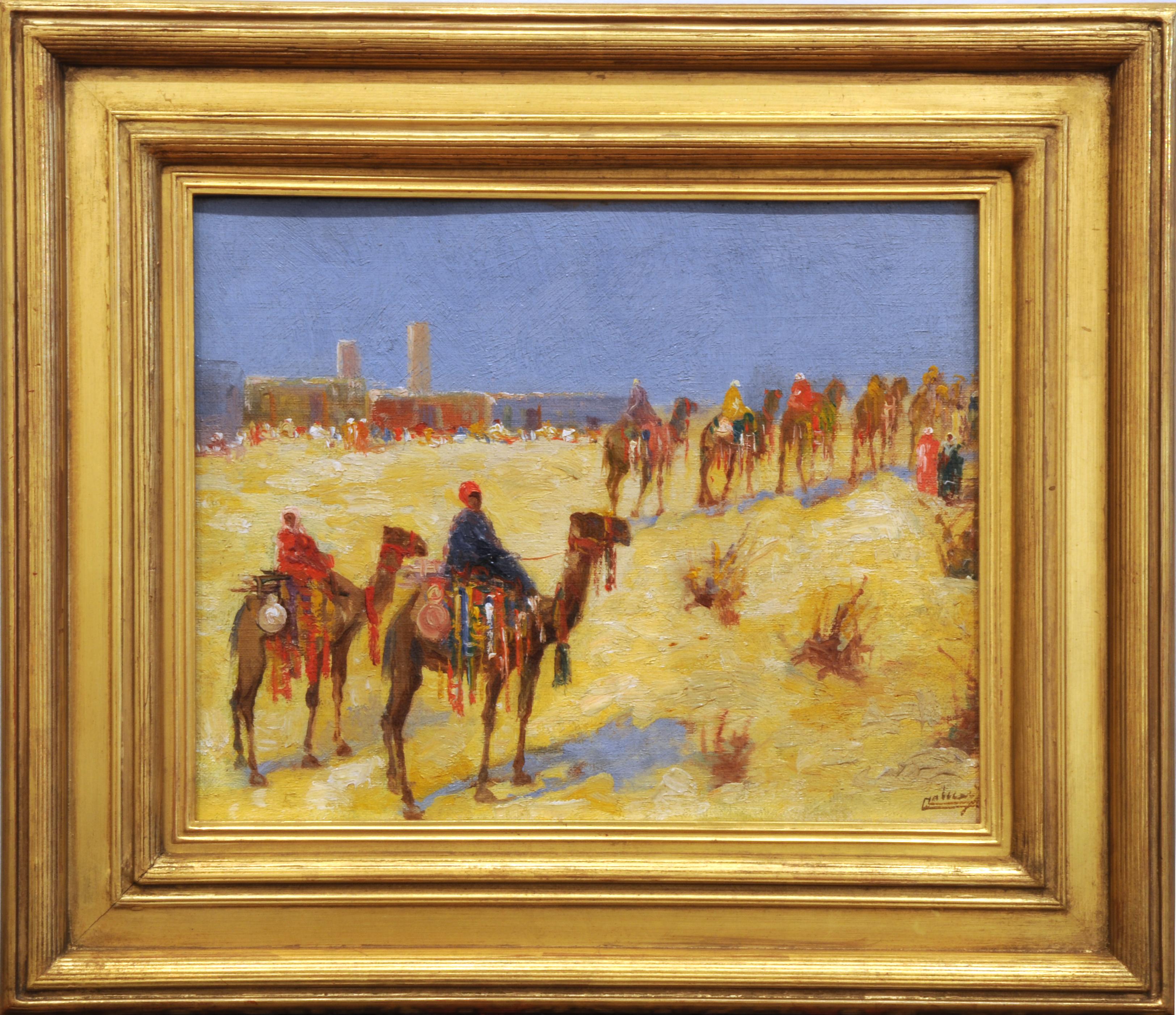 Carl (Charles) Calusd Animal Painting - The Departing Caravan