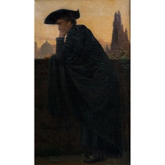 Carl Thomsen (1847-1912), Abate with a view of Florence, 1885