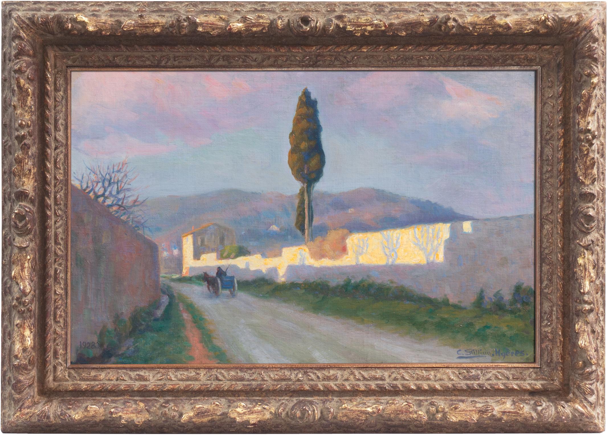Après-midi ensoleillé, Hyères, Côte d'Azur, Côte d'Azur, Royal Academy of Arts Huile - Painting de Carl Conrad Stilling