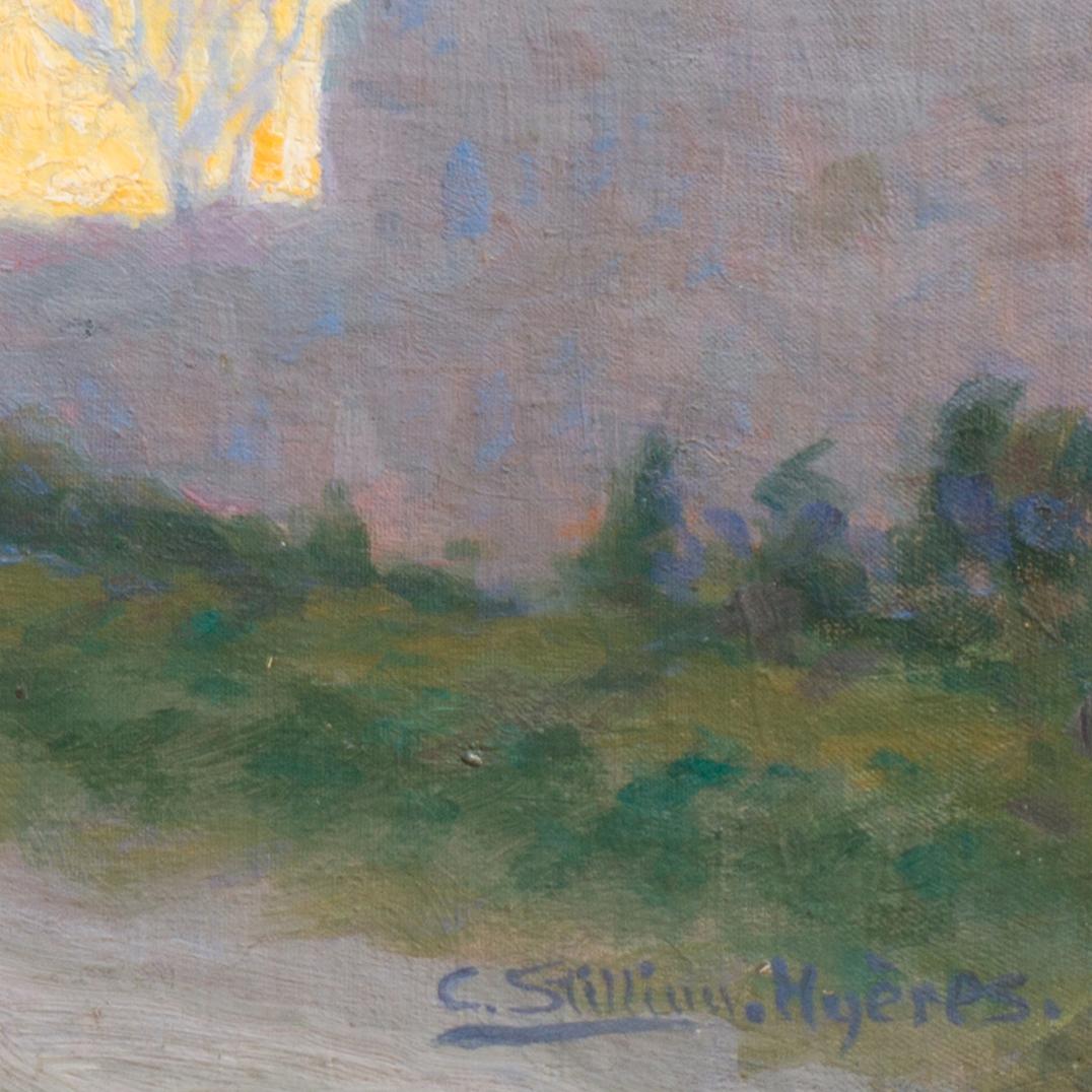 Après-midi ensoleillé, Hyères, Côte d'Azur, Côte d'Azur, Royal Academy of Arts Huile - Impressionnisme Painting par Carl Conrad Stilling