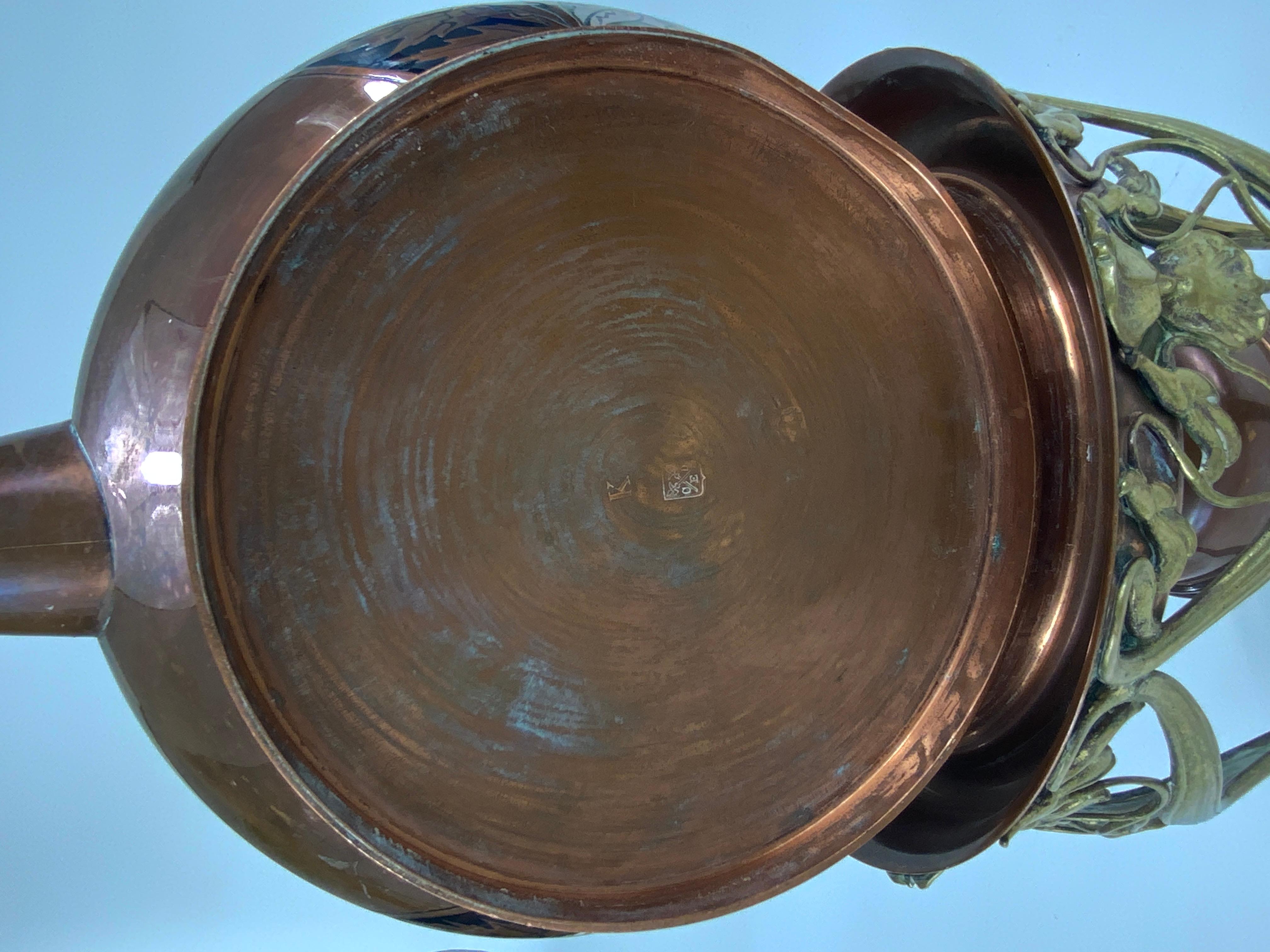 Bollitore da tè in rame in stile Art Nouveau di Carl Deffner, circa 1895-1900 in vendita 4