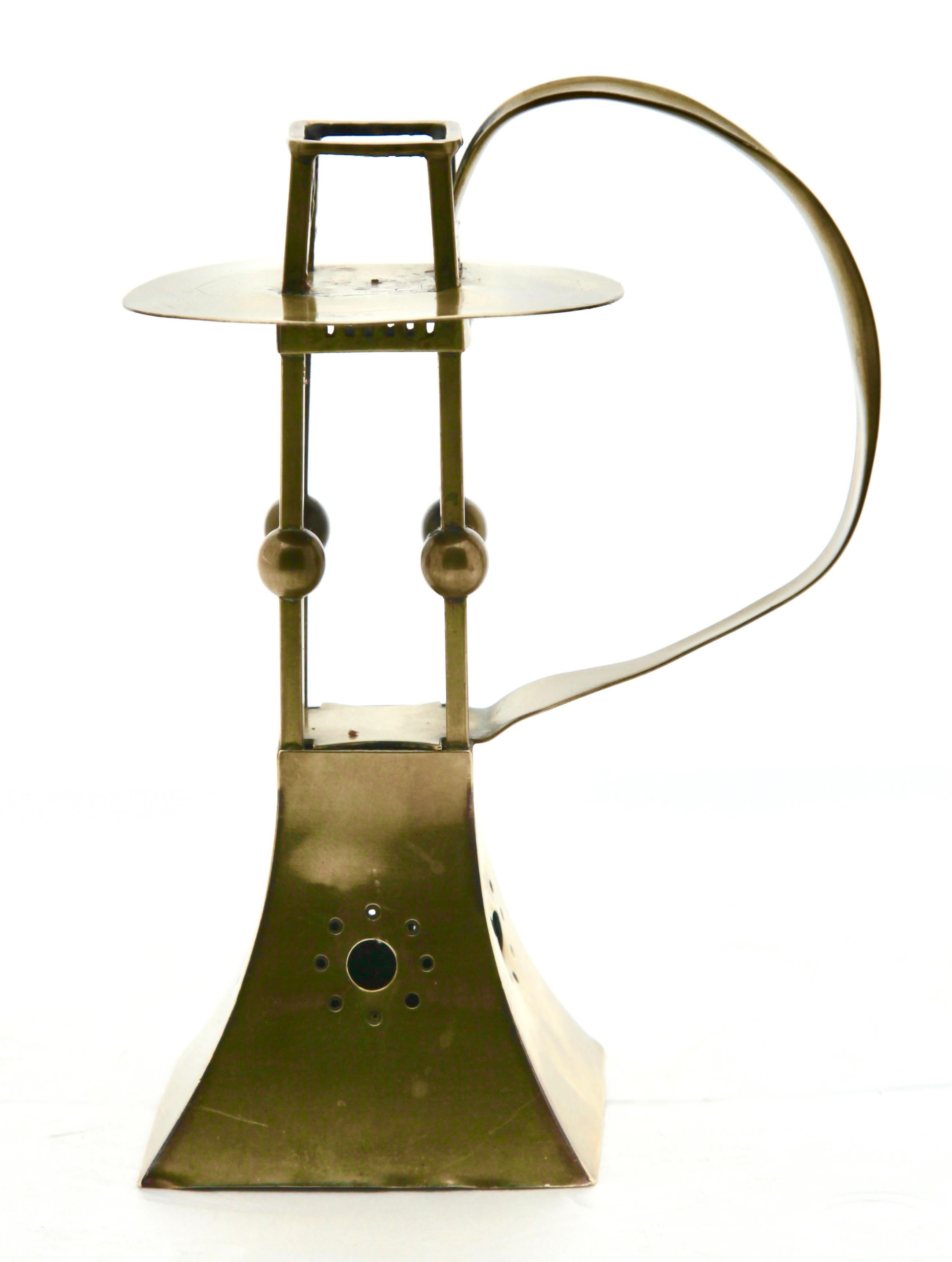 Early 20th Century Carl Deffner, Esslingen Arts & Crafts Copper and Brass Candleholder, circa 1900