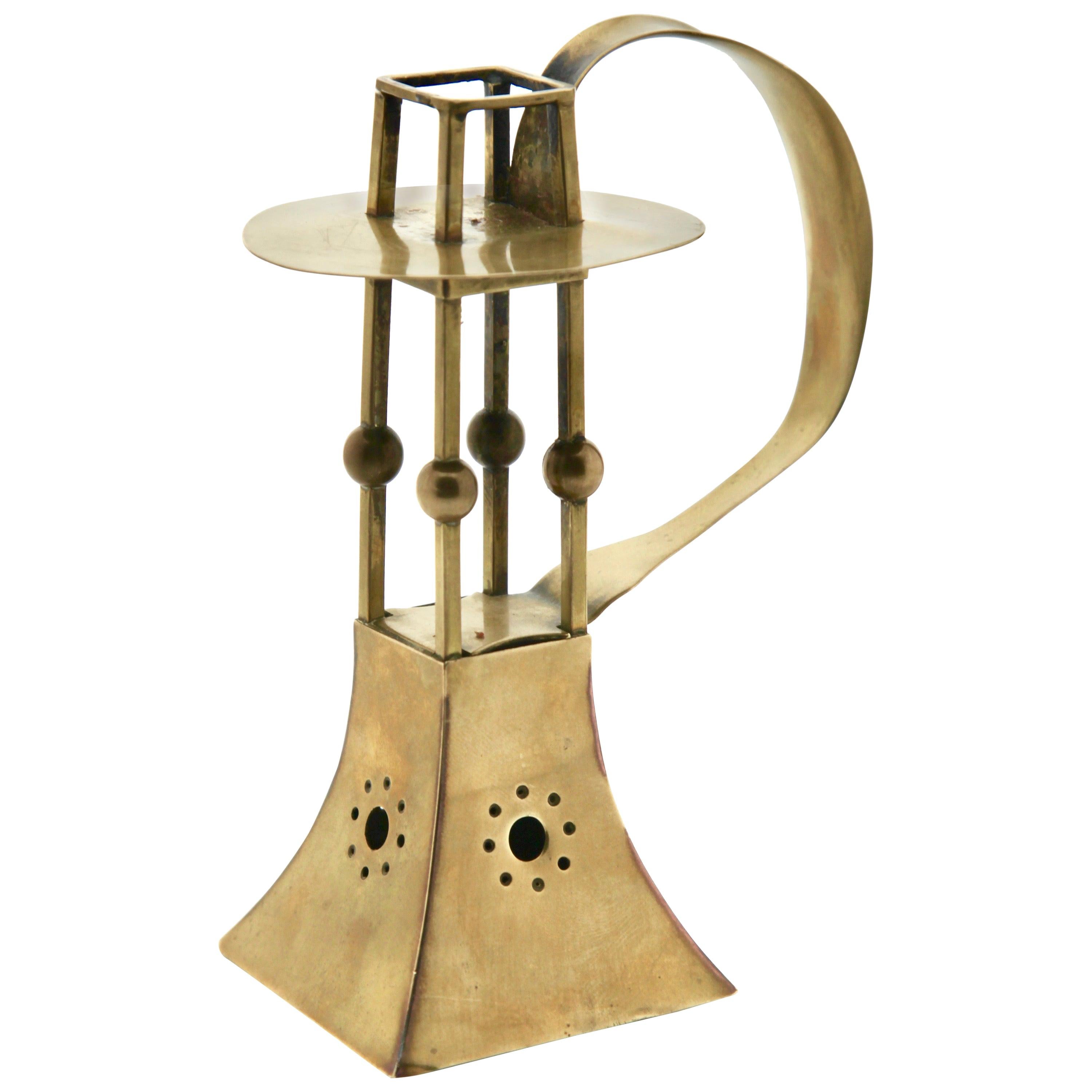 Carl Deffner, Esslingen Arts & Crafts Copper and Brass Candleholder, circa 1900