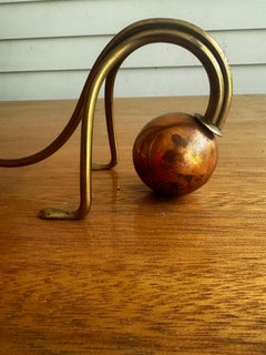 Carl Defner Jugendstil-Kerzenhalter aus Messing und Kupfer 1910er Jahre