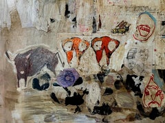 Bison is Your Spirit - Animaux, tons terreux, peinture au pinceau - Animaux abstraits