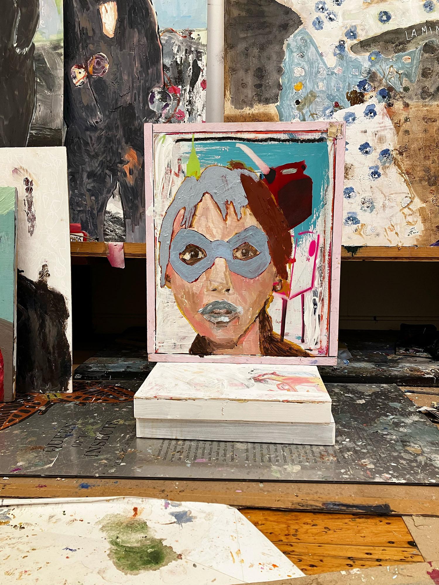 Ragazza blu - Painting Pop Art di C. Dimitri