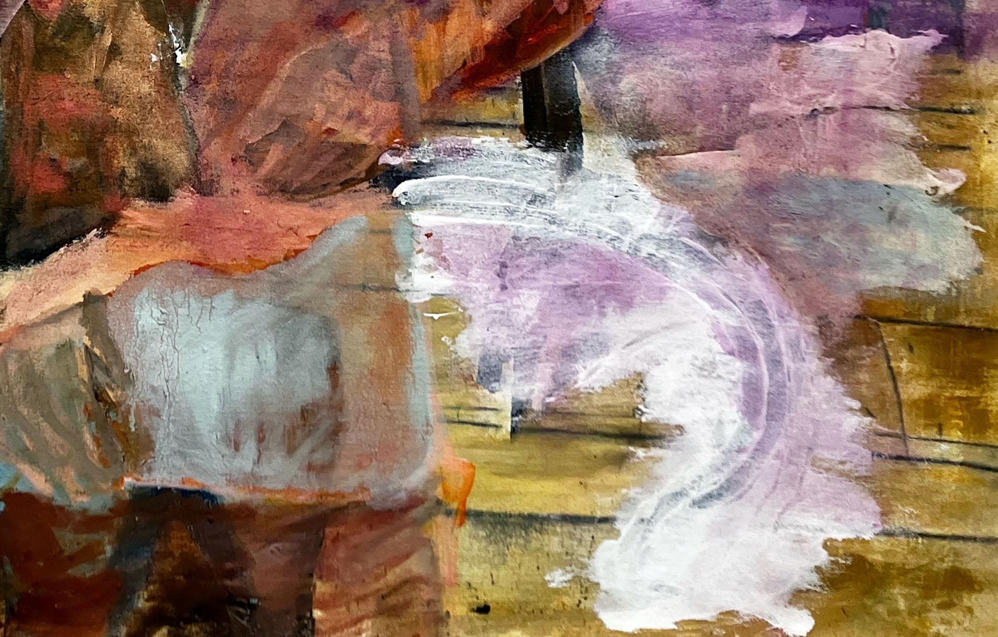 &New Harold, figura astratta colorata e testo - Painting di C. Dimitri
