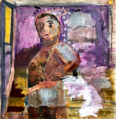 Harold, figure et texte abstraits colorés, état neuf